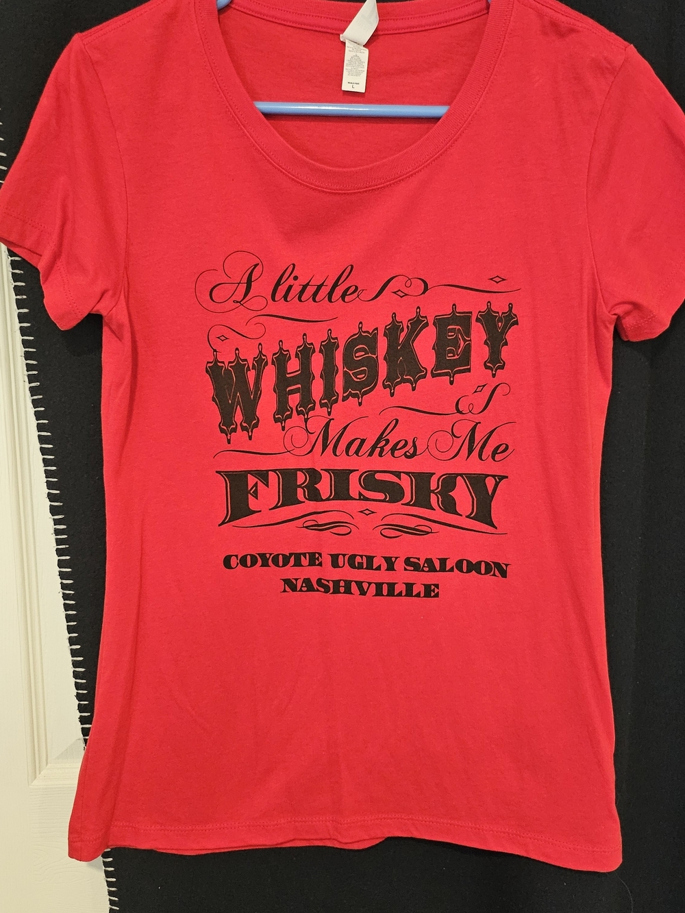 Coyote Ugly Nashville 'A Little Whiskey Makes Me Frisky' Red Graphic Tee